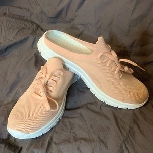 Blush pink/light coral boutique tennis slides